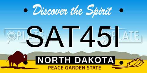SAT45I North Dakota License Plate