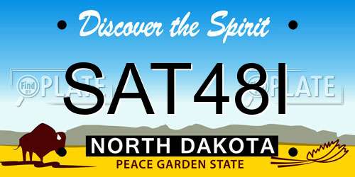 SAT48I North Dakota License Plate