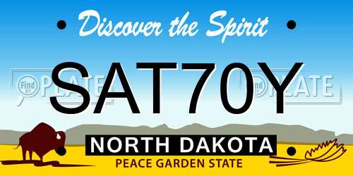 SAT70Y North Dakota License Plate