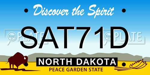 SAT71D North Dakota License Plate