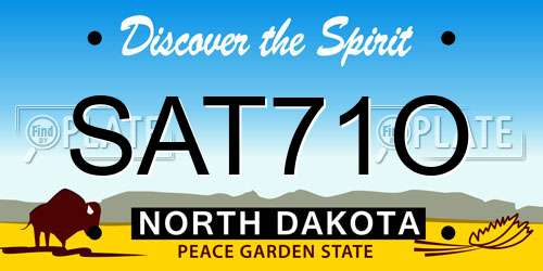 SAT71O North Dakota License Plate