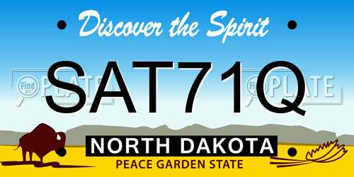 SAT71Q North Dakota License Plate