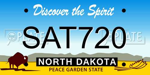 SAT720 North Dakota License Plate