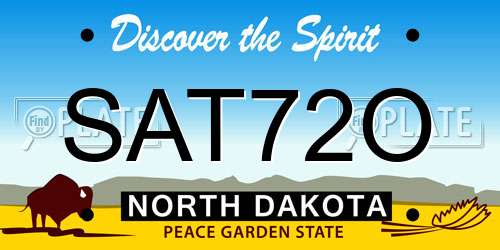 SAT72O North Dakota License Plate