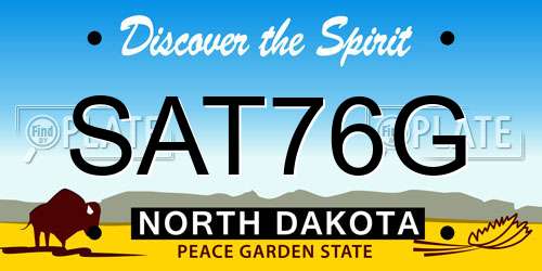 SAT76G North Dakota License Plate
