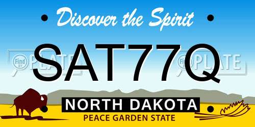 SAT77Q North Dakota License Plate