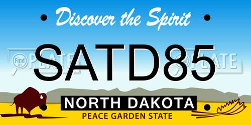 SATD85 North Dakota License Plate