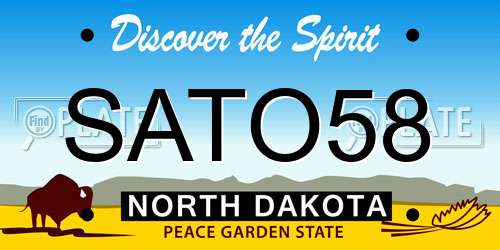 SATO58 North Dakota License Plate
