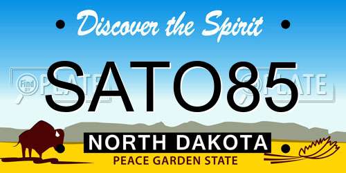 SATO85 North Dakota License Plate