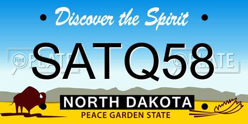 SATQ58 North Dakota License Plate