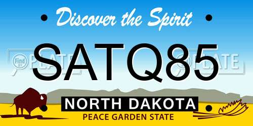 SATQ85 North Dakota License Plate