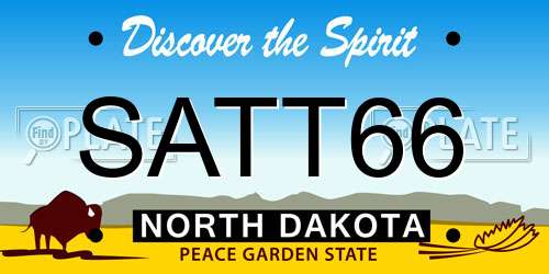 SATT66 North Dakota License Plate