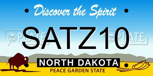 SATZ10 North Dakota License Plate