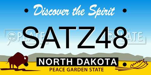 SATZ48 North Dakota License Plate