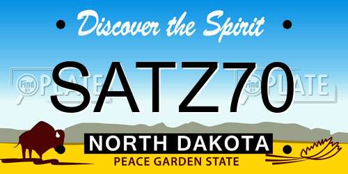 SATZ70 North Dakota License Plate