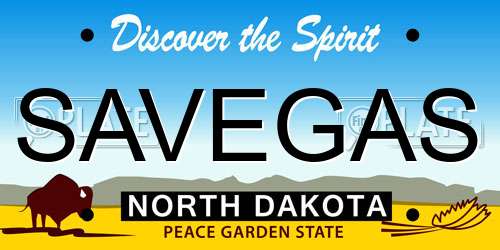SAVEGAS North Dakota License Plate
