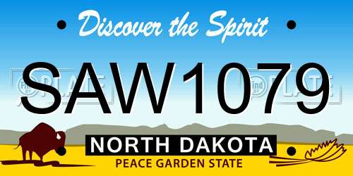SAW1079 North Dakota License Plate
