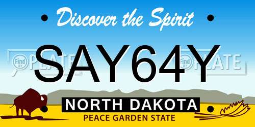 SAY64Y North Dakota License Plate