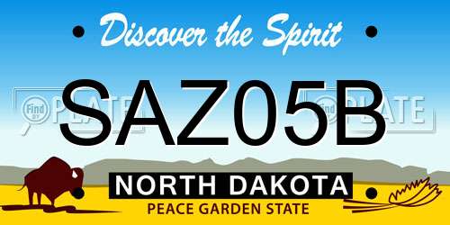 SAZ05B North Dakota License Plate
