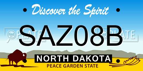 SAZ08B North Dakota License Plate