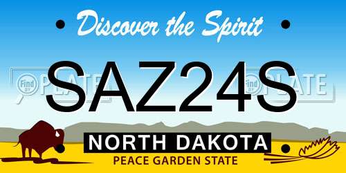 SAZ24S North Dakota License Plate