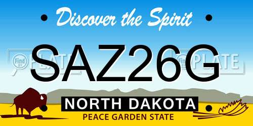 SAZ26G North Dakota License Plate