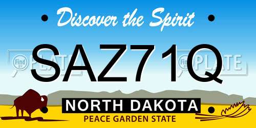 SAZ71Q North Dakota License Plate