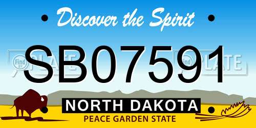 SB07591 North Dakota License Plate
