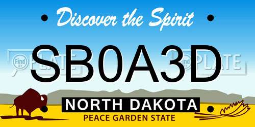 SB0A3D North Dakota License Plate