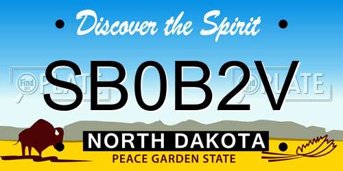 SB0B2V North Dakota License Plate