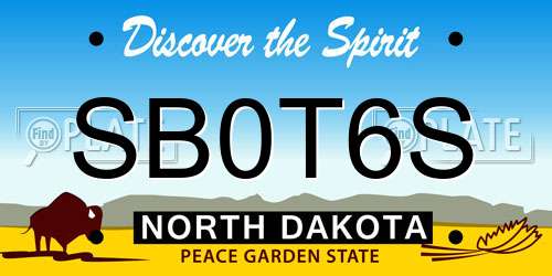 SB0T6S North Dakota License Plate