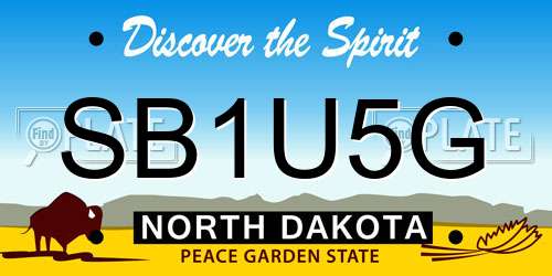 SB1U5G North Dakota License Plate