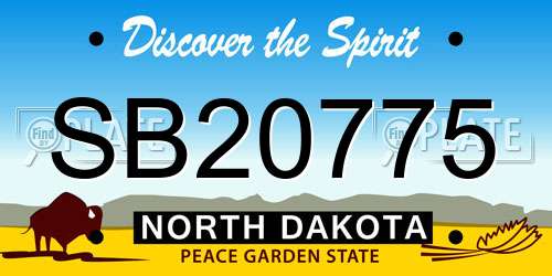 SB20775 North Dakota License Plate