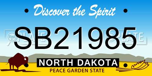 SB21985 North Dakota License Plate