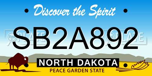 SB2A892 North Dakota License Plate