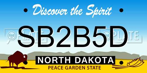 SB2B5D North Dakota License Plate