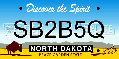SB2B5Q North Dakota License Plate
