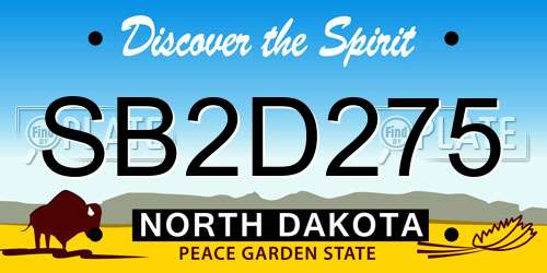 SB2D275 North Dakota License Plate