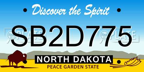 SB2D775 North Dakota License Plate