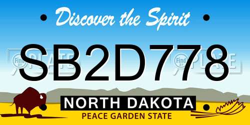 SB2D778 North Dakota License Plate