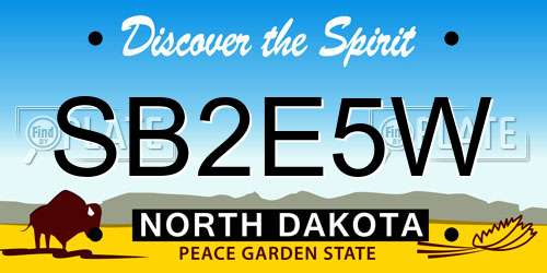 SB2E5W North Dakota License Plate