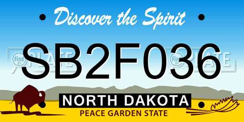 SB2F036 North Dakota License Plate