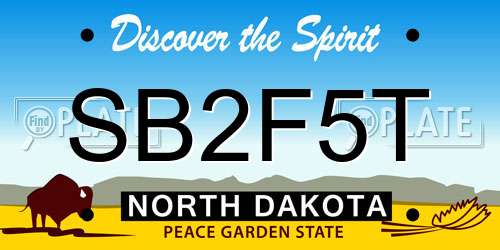 SB2F5T North Dakota License Plate