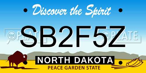 SB2F5Z North Dakota License Plate
