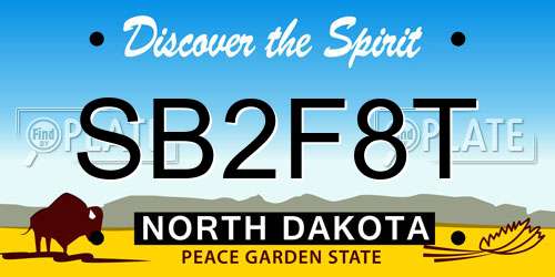 SB2F8T North Dakota License Plate