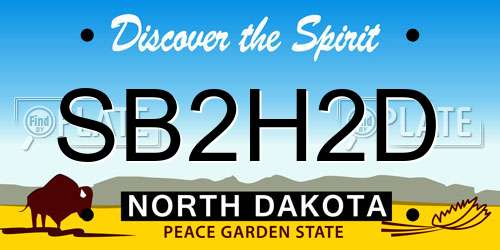 SB2H2D North Dakota License Plate