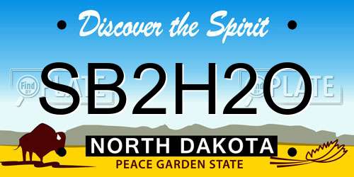 SB2H2O North Dakota License Plate