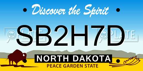 SB2H7D North Dakota License Plate