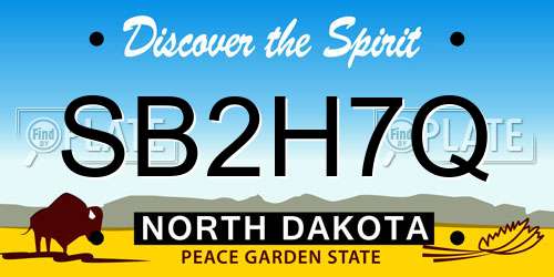 SB2H7Q North Dakota License Plate