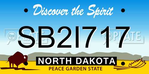 SB2I717 North Dakota License Plate